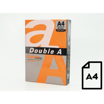 Colour paper Double A, 80g, A4, 500 sheets, Saffron