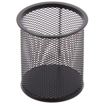 Pencil case Forpus, round, black, empty, perforated metal 1005-014