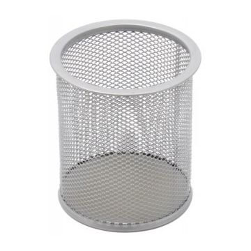 Pencil case Forpus, round, silver, empty perforated metal 1005-009