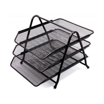 Horizontal tray Forpus, 3, black, perforated metal 1002-020