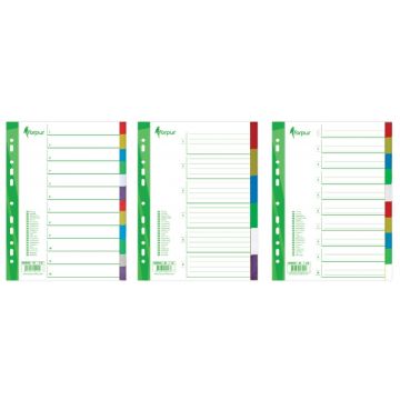Divider Forpus, A4, 1-6 colors, plastic