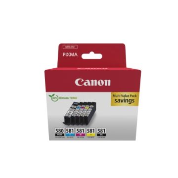 Canon PGI-580/CLI-581 (2078C007) Ink Cartridge Multipack, PGBK/BK/C/M/Y