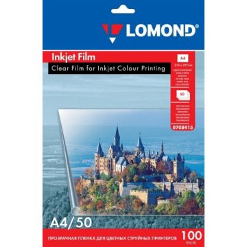 Lomond PET Film for inkjet printers Clear A4, 50 sheets