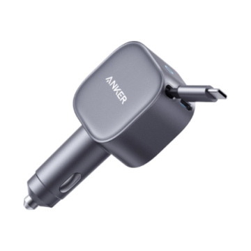 Anker Nano Car Charger (75W USB-C Port Built-In Retractable USB-C Cable)