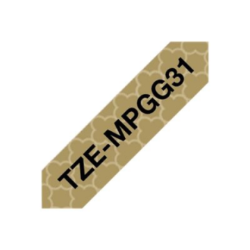 Brother TZe-MPGG31 Black On Gold Pattern