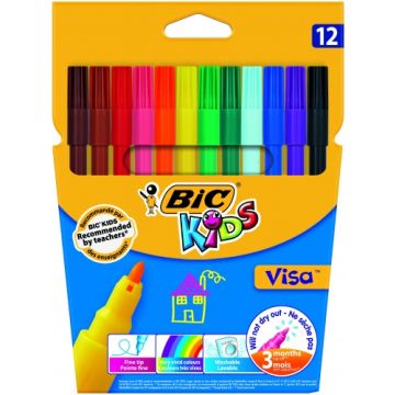BIC Felt tip pens KIDS VISA, 12 colours 002758