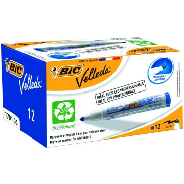 BIC whiteboard marker VELL 1701, 1-5 mm, blue, Box 12 pcs. 525826