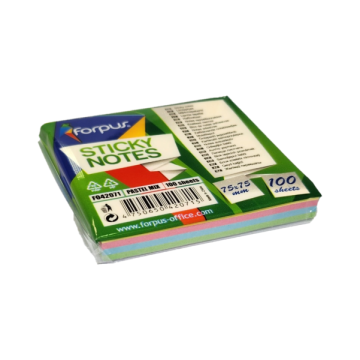 Sticky Notes Forpus, 75x75mm, Mix of 4 pastel colours (1x100)