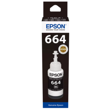 Epson 664BK (C13T66414A) Ink Refill Bottle, Black