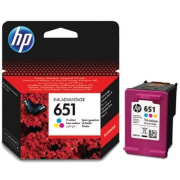 HP 651 Tri-color (C2P11AE) Ink Cartridge, CMY