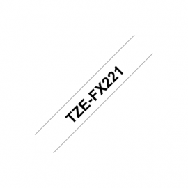 Brother TZe-FX221 Flexible ID Laminated Tape Black on White