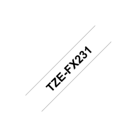 Brother TZe-FX231 Flexible ID Laminated Tape Black on White