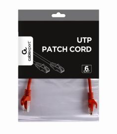 PATCH CABLE CAT6 UTP 0.25M/RED PP6U-0.25M/R GEMBIRD