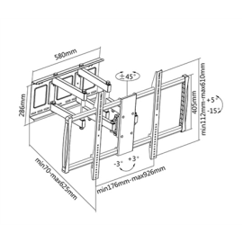 Sunne Wall Mount 60-100-EA 60-100 " Maximum weight (capacity) 80 kg Black