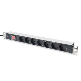 Digitus Aluminum outlet strip with switch  	DN-95402 Sockets quantity 7