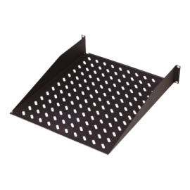 Digitus | 2U Fixed Shelf for Racks | DN-19 TRAY-2-SW | Black | Perfect for storage of components whi