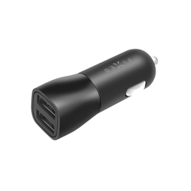Fixed Dual USB Car Charger Black