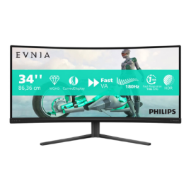 Philips 34M2C3500L/00 | 34 " | VA | 21:9 | 180 Hz | 1 ms | 3440 x 1440 pixels | 300 cd/m² | HDMI po