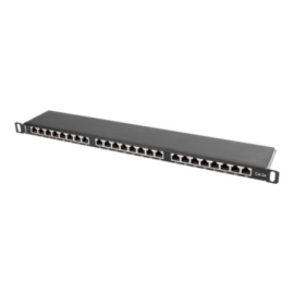 Lanberg | Patch panel 24 port 0.5U 19" CAT.5E FTP with cable organizer shielded | PPS5-0024-B