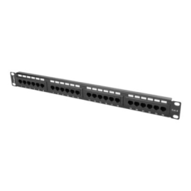 Lanberg | Patch Panel 24 port 1U 19" CAT.6 UTP | PPU6-1024-B | Black