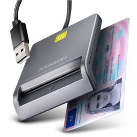 AXAGON Compact desktop USB contact Smart card/ID card reader with long USB-A cable | CRE-SM3T