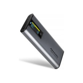 AXAGON External USB-C 10Gbps metal box with info display for M.2 NVMe and SATA SSD | EEM2-SD2