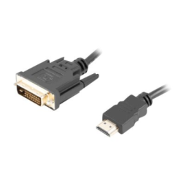 Lanberg HDMI to DVI-D Cable Dual Link with Gold-Plated 4K Connectors | CA-HDDV-20CU-0018-BK | HDMI t