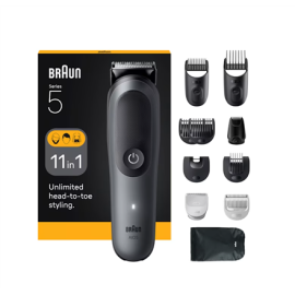Braun 11-in-1 Grooming Kit | All-in-One Kit Series 5 AIO5560 | Cordless | Number of length steps 14