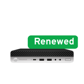 HP Renew Grade B | ProDesk 600 G4 Desktop Mini PC | Intel Core i3 | i3-8100T | 8 GB | SSD | 128 GB |