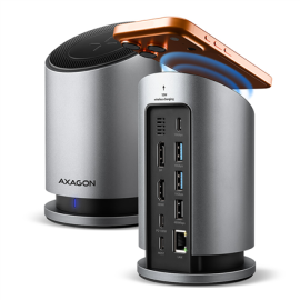 AXAGON USB-C 10Gbps Wireless Charging 9in1 hub | HMC-WL9
