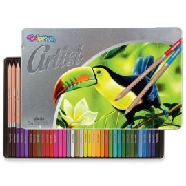 Colorino Artist Coloured pencils in a metal case 36 colours