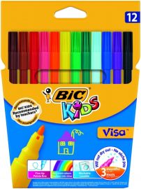 BIC Felt tip pens KIDS VISA, 12 colours 002758