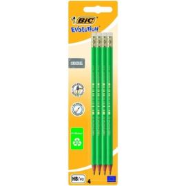 BIC pencils EVOLUTION ORIGINAL with eraser, HB, Set 4 pcs. 049012