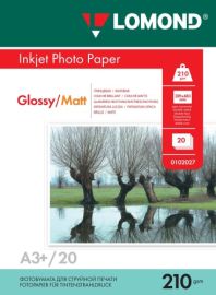 Lomond Photo Inkjet Paper Glossy/Matte 210 g/m2 A3+, 20 sheets, double sided
