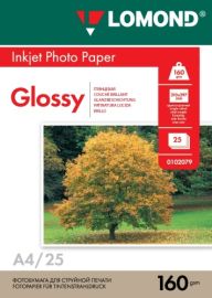 Lomond Photo Inkjet Paper Glossy 160 g/m2 A4, 25 sheets