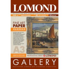 Lomond Fine Art Paper Gallery Linen 230g/m2 A3, 20 sheets, Coarse Natural White