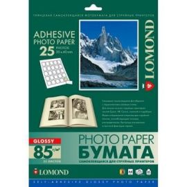 Lomond Self Adhesive Inkjet Photo Paper Glossy A4, 25 sheets (30x40mm)