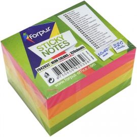 Sticky notes Forpus, Neon, 50x40mm, assorted, cube (1x320)