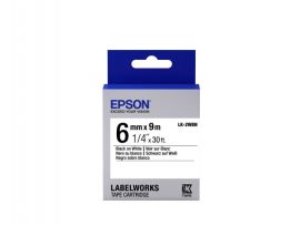 Epson LK-2WBN (C53S652003) Label Tape Cartridge, Standard, Black on White (6mm, 9m)