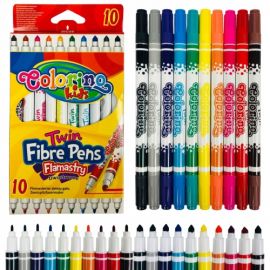 Colorino Kids Double tip fibre pens 10 colours