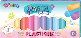 Colorino Pastel plasticine 12 colours round
