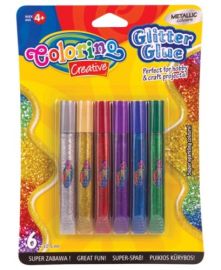 Colorino Creative Metallic glitter glue 6 colours