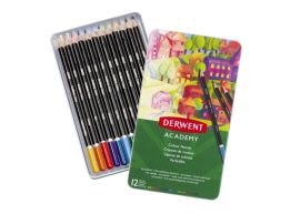 Derwent Academy Colouring Pencils 12 colours, Tin box