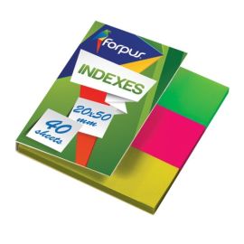 Indexes Forpus, 20x50mm, 3 colors x 40 sheets, plastic (3x40)