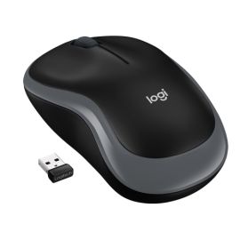 Logitech M185 Wireless Mouse, RF Wireless, 1000 DPI, Black/Grey