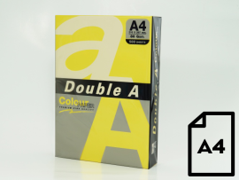 Colour paper Double A, 80g, A4, 500 sheets, Lemon