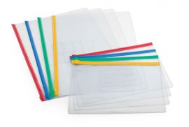 Folder Forpus, A5, with zipper in various colors, transparent