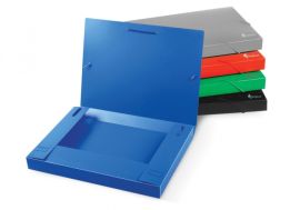 Folder-case with rubbers Forpus, A4 / 30 mm, plastic, blue