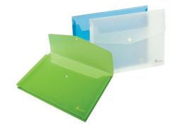 Folder with print Forpus, A4, plastic, with extension, white, transparent