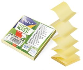 Stiky notes Forpus Office, Z tipo, 75x75mm, Yellow (100l)  0717-120